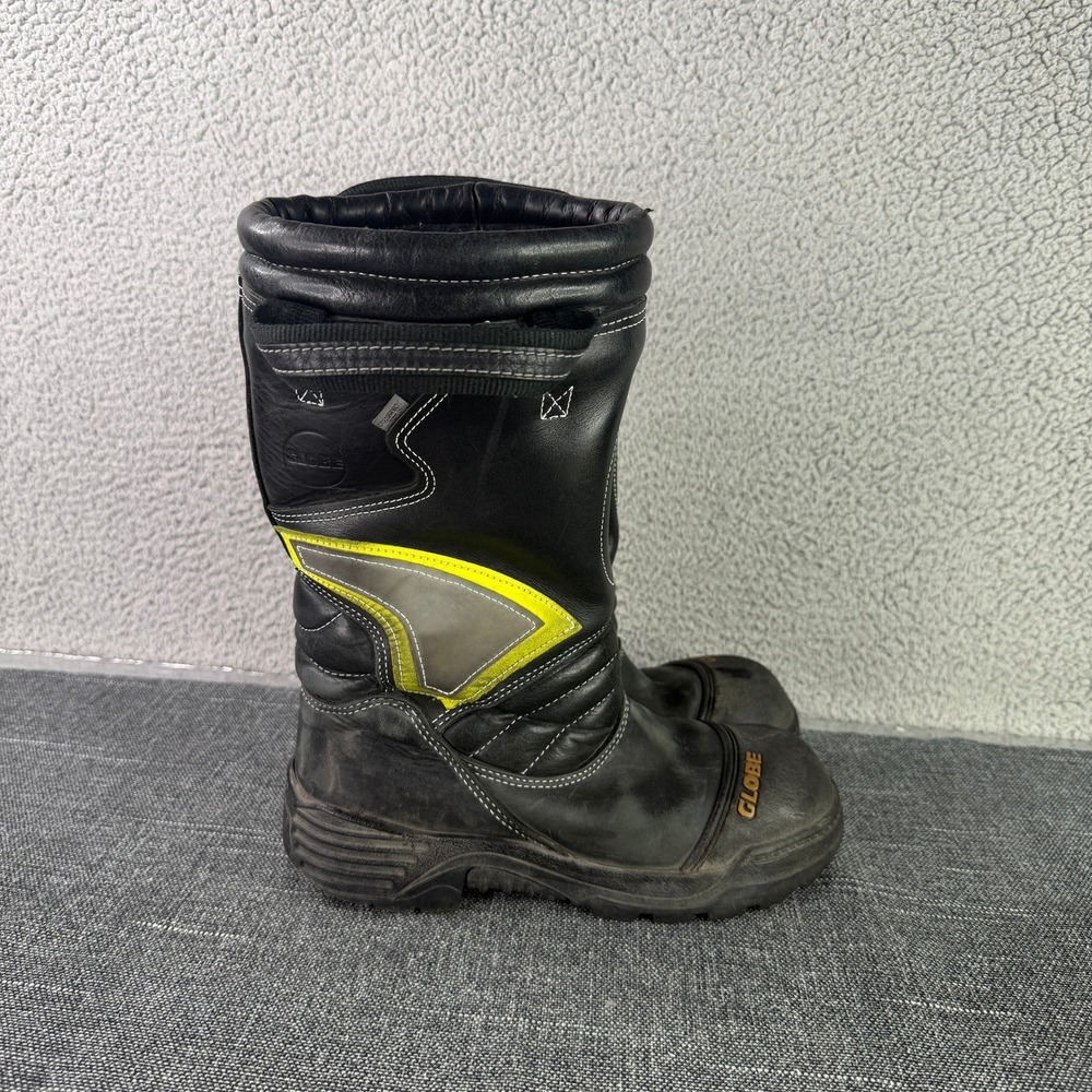 Globe Firefighter Boots Mens 7.5 M Black Leather Structural 1201400 Vibram Sole